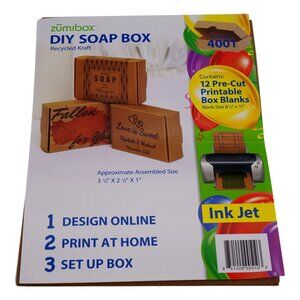 Zumibox DIY Soap Box, 12 Pre-Cut Printable Box Blanks (Blank Size 8 1/2" X 11")